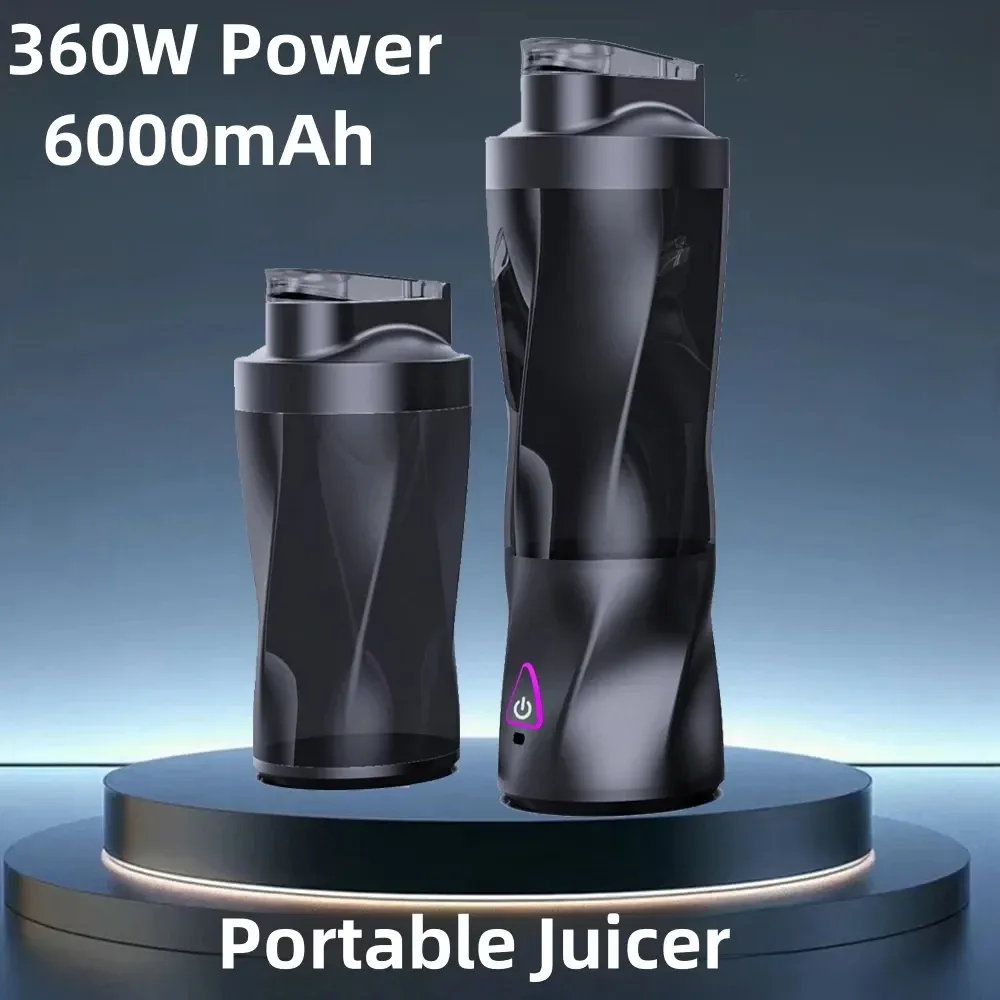 Portable Electric Juicer Blender 700ML USB Rechargeable Smoothie Maker with Powerful 360W Motor, Anti-Jamming Blades, and 6000mAh Battery for Outdoor & Travel thumbnail 5