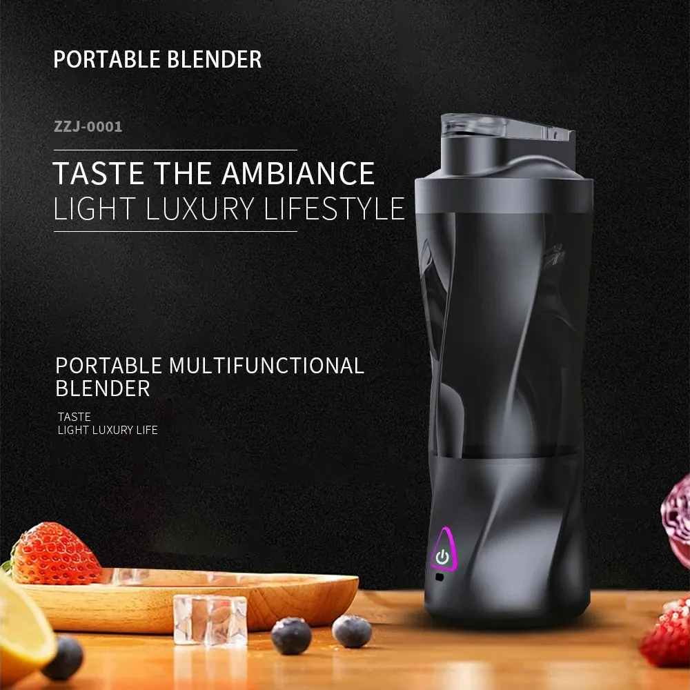 Portable Electric Juicer Blender 700ML USB Rechargeable Smoothie Maker with Powerful 360W Motor, Anti-Jamming Blades, and 6000mAh Battery for Outdoor & Travel thumbnail 3