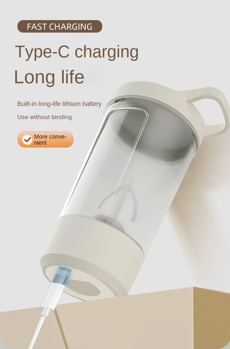 Portable Electric Blender USB Rechargeable Shaker Cup - Powerful Sport Mixing Cup for Smoothies, Milkshakes, Coffee - Ideal for Outdoor Fitness & Travel showcase 10