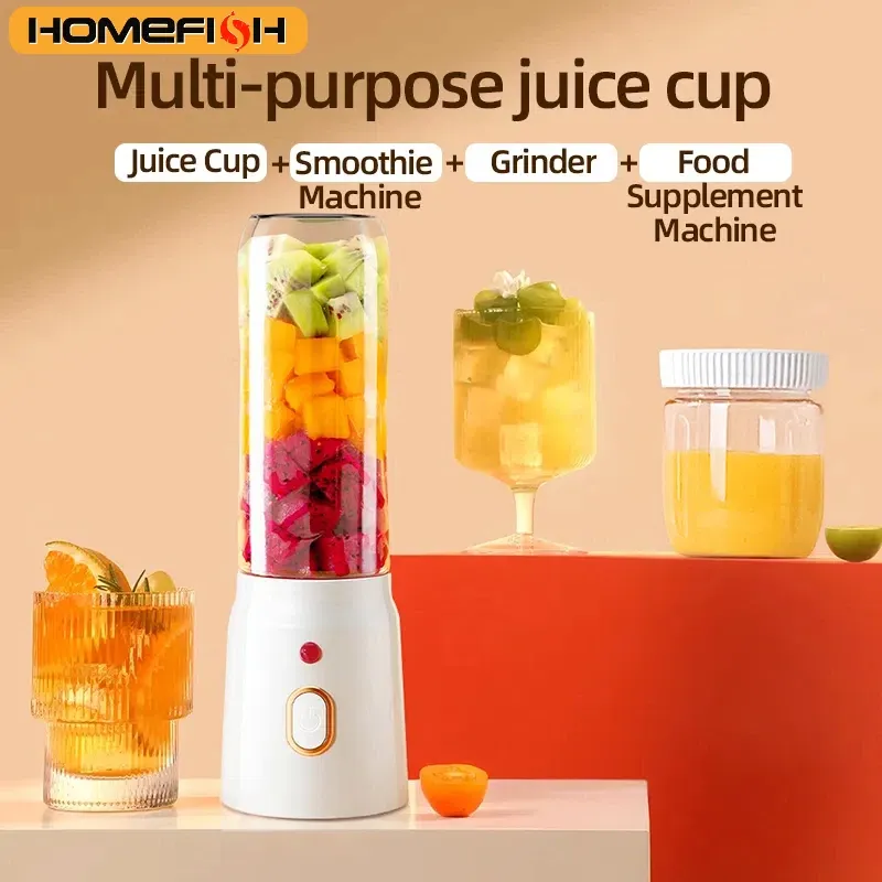 500ML Portable Electric Blender 40W USB Rechargeable Cordless Juicer Cup, High-Powered for Smoothies, Milkshakes, and Juices - Perfect for On-the-Go thumbnail 2