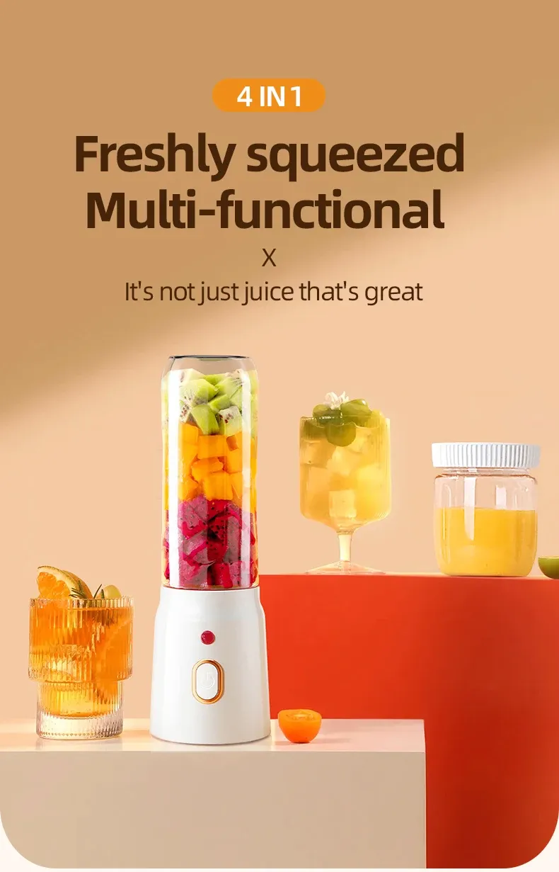 500ML Portable Electric Blender 40W USB Rechargeable Cordless Juicer Cup, High-Powered for Smoothies, Milkshakes, and Juices - Perfect for On-the-Go showcase 3