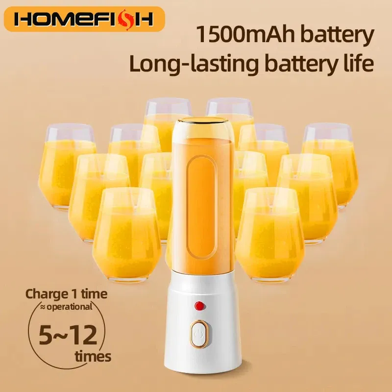 500ML Portable Electric Blender 40W USB Rechargeable Cordless Juicer Cup, High-Powered for Smoothies, Milkshakes, and Juices - Perfect for On-the-Go thumbnail 5