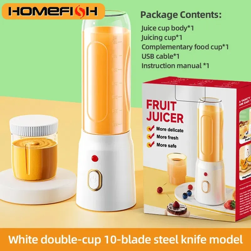 500ML Portable Electric Blender 40W USB Rechargeable Cordless Juicer Cup, High-Powered for Smoothies, Milkshakes, and Juices - Perfect for On-the-Go thumbnail 6