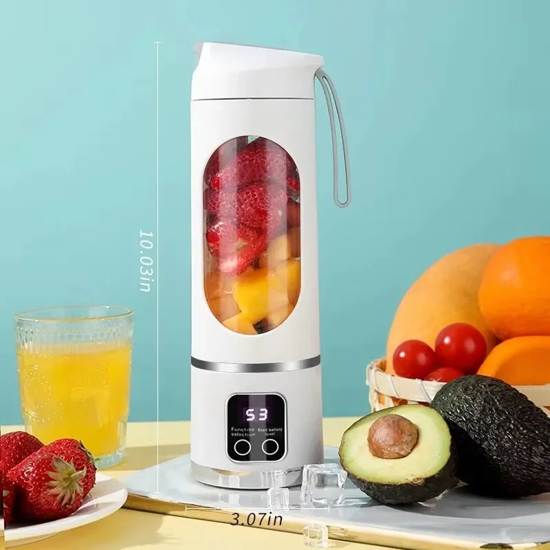 Portable Fruit Juicer Blender 450ml USB Rechargeable with 12 Blades, Dual Motor, Ice Crusher for Smoothies & Shakes thumbnail 5