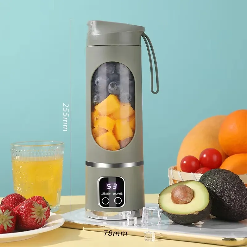 Portable Fruit Juicer Blender 450ml USB Rechargeable with 12 Blades, Dual Motor, Ice Crusher for Smoothies & Shakes thumbnail 6