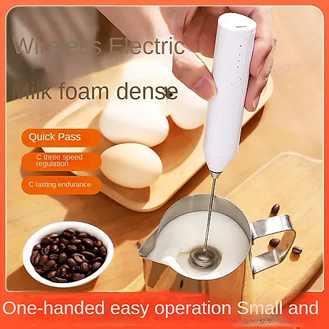 Portable USB Rechargeable Mini Blender - 3 Speed Adjustable Stainless Steel Handheld Milk Frother for Smoothies, Coffee, and Kitchen Use
