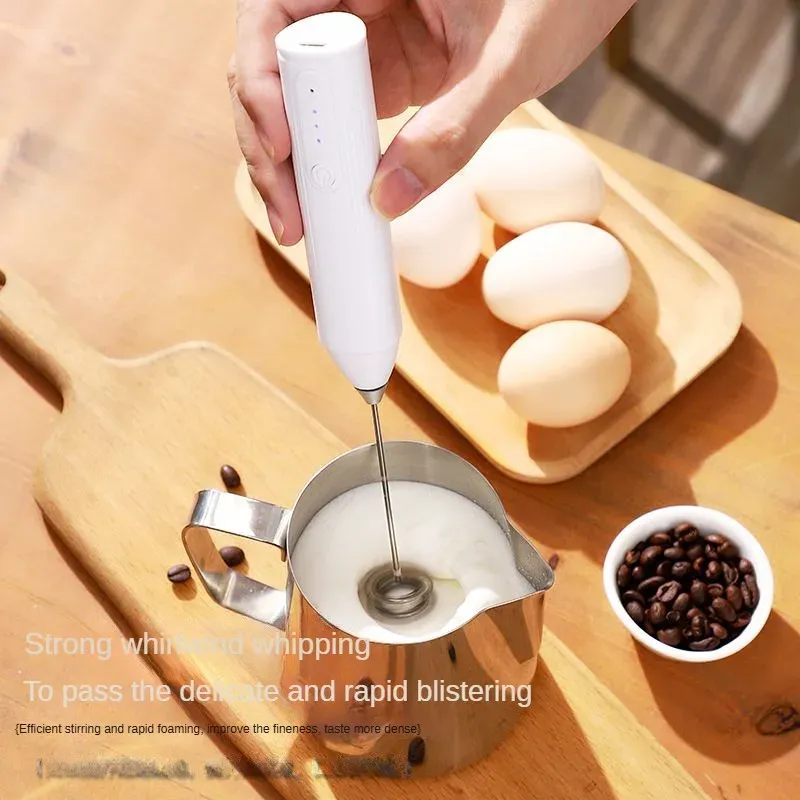 Portable USB Rechargeable Mini Blender - 3 Speed Adjustable Stainless Steel Handheld Milk Frother for Smoothies, Coffee, and Kitchen Use showcase 2