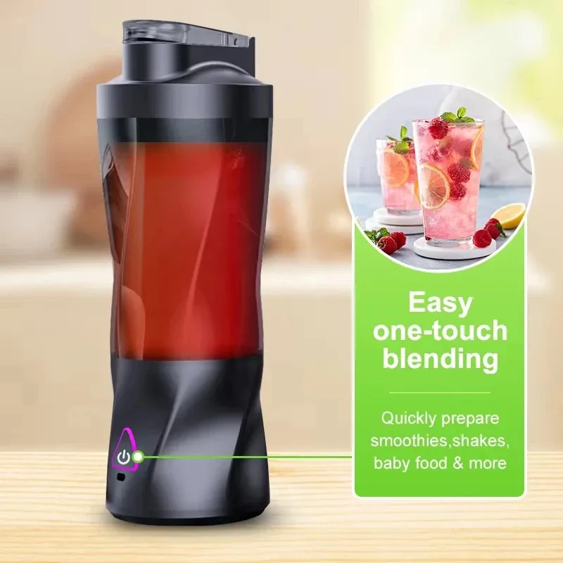 Portable Electric Juicer Blender 700ML USB Rechargeable Smoothie Maker with 360W Motor, Anti-Jamming Blades, and Leak-Proof Travel Lid for Outdoor & Home Use thumbnail 4