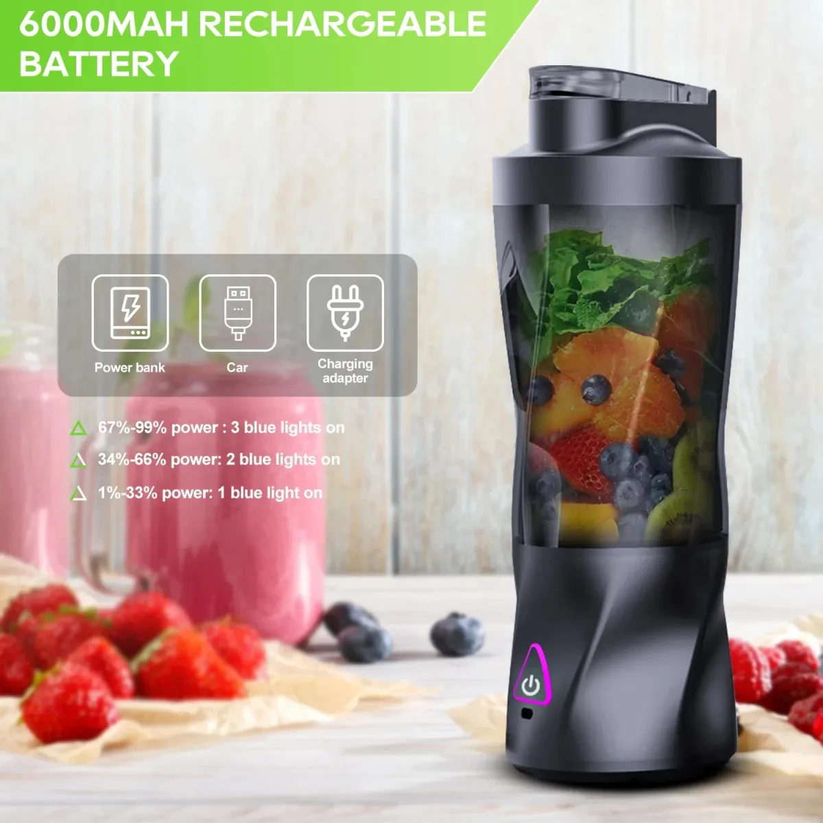 Portable Electric Juicer Blender 700ML USB Rechargeable Smoothie Maker with 360W Motor, Anti-Jamming Blades, and Leak-Proof Travel Lid for Outdoor & Home Use showcase 6