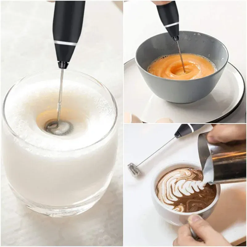 Portable Electric Milk Frother USB Mini Coffee Maker Whisk Mixer for Cappuccino, Cream, Eggs - Handheld Food Blender for Kitchen Use showcase 6