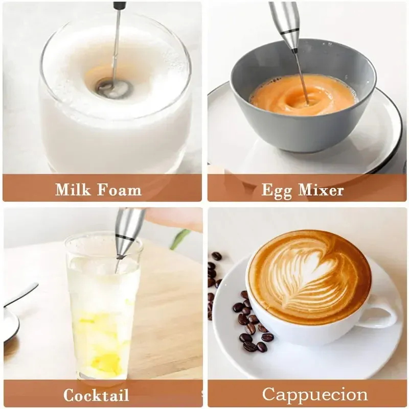 Portable Electric Milk Frother USB Mini Coffee Maker Whisk Mixer for Cappuccino, Cream, Eggs - Handheld Food Blender for Kitchen Use showcase 12