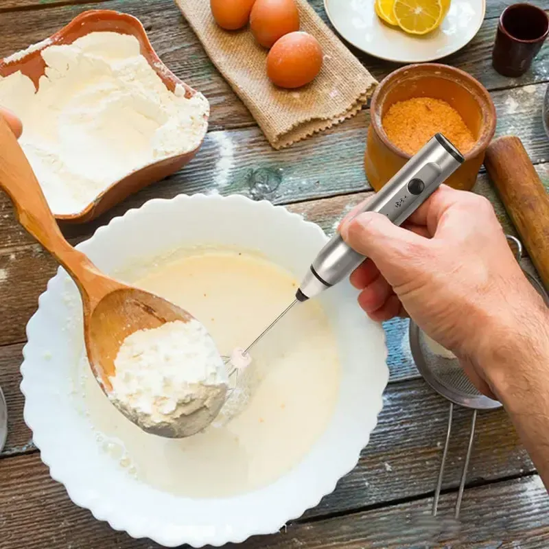 Portable Electric Milk Frother USB Mini Coffee Maker Whisk Mixer for Cappuccino, Cream, Eggs - Handheld Food Blender for Kitchen Use showcase 11