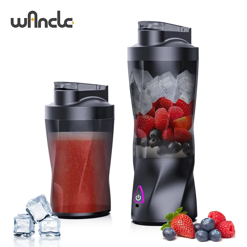 Portable Electric Juicer Blender 700ML USB Rechargeable Smoothie Maker with Powerful 360W Motor, Anti-Jamming Blades, and Travel Lid for Outdoor Use