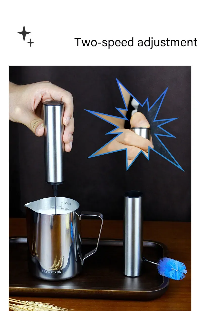 Portable USB Rechargeable Electric Milk Frother & Drink Mixer - Handheld Foam Maker for Coffee, Lattes, Cappuccinos, Egg Beater - Fast High-Speed Blender showcase 5