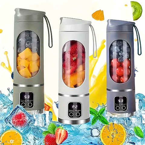 Portable USB Rechargeable Blender Juicer - Compact Wireless Personal Smoothie Maker with Stainless Steel Blades for Smoothies, Shakes, and Juices