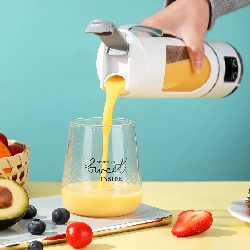 Portable 450ml Electric Juicer Blender with 10 Blades, USB Rechargeable, Ice Crusher for Smoothies & Fresh Juice - Ideal for Travel & Gym thumbnail 3