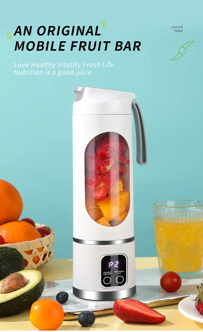 Portable 450ml Electric Juicer Blender with 10 Blades, USB Rechargeable, Ice Crusher for Smoothies & Fresh Juice - Ideal for Travel & Gym showcase 14