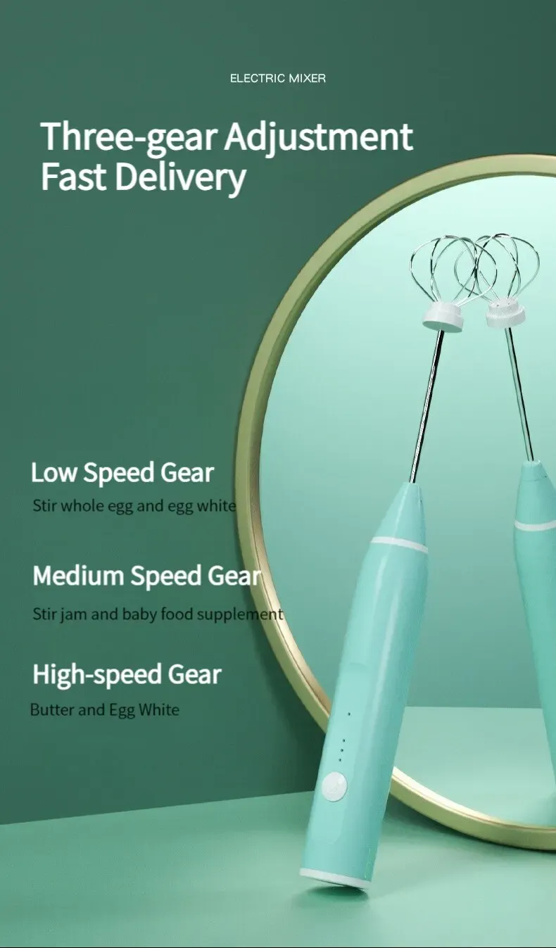 Portable Electric Milk Frother & Egg Beater - USB Rechargeable Handheld Coffee Blender Mixer for Lattes, Cappuccinos, Shakes, and More - Kitchen Gadget showcase 2