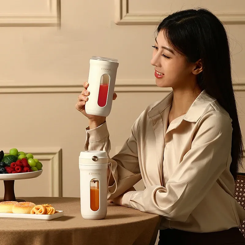Portable Electric Blender 350ML Juicer Cup - USB Rechargeable Fruit Mixer for Smoothies & Juices, 4/10 Blades, Compact & Travel-Friendly thumbnail 5