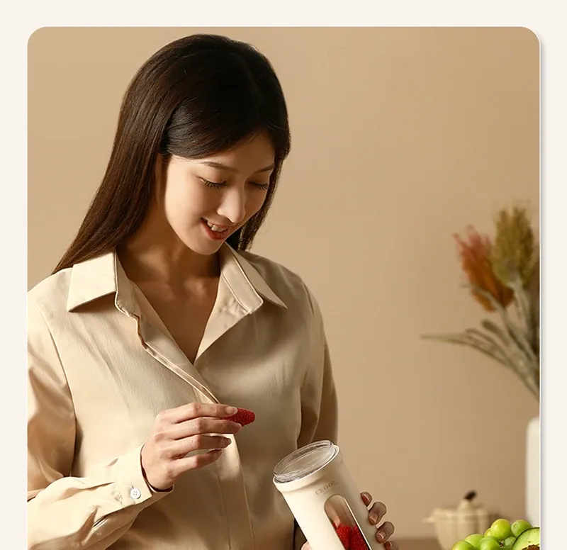 Portable Electric Blender 350ML Juicer Cup - USB Rechargeable Fruit Mixer for Smoothies & Juices, 4/10 Blades, Compact & Travel-Friendly showcase 7