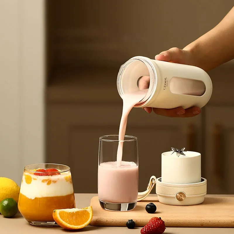 Portable Electric Blender 350ML Juicer Cup - USB Rechargeable Fruit Mixer for Smoothies & Juices, 4/10 Blades, Compact & Travel-Friendly thumbnail 4
