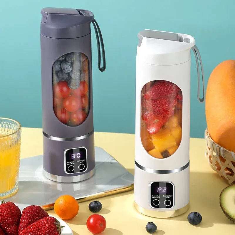 Portable 450ml Electric Juicer Blender with 10 Blades, USB Rechargeable, Ice Crusher for Smoothies & Fresh Juice - Ideal for Travel, Gym, and Home Use thumbnail 6
