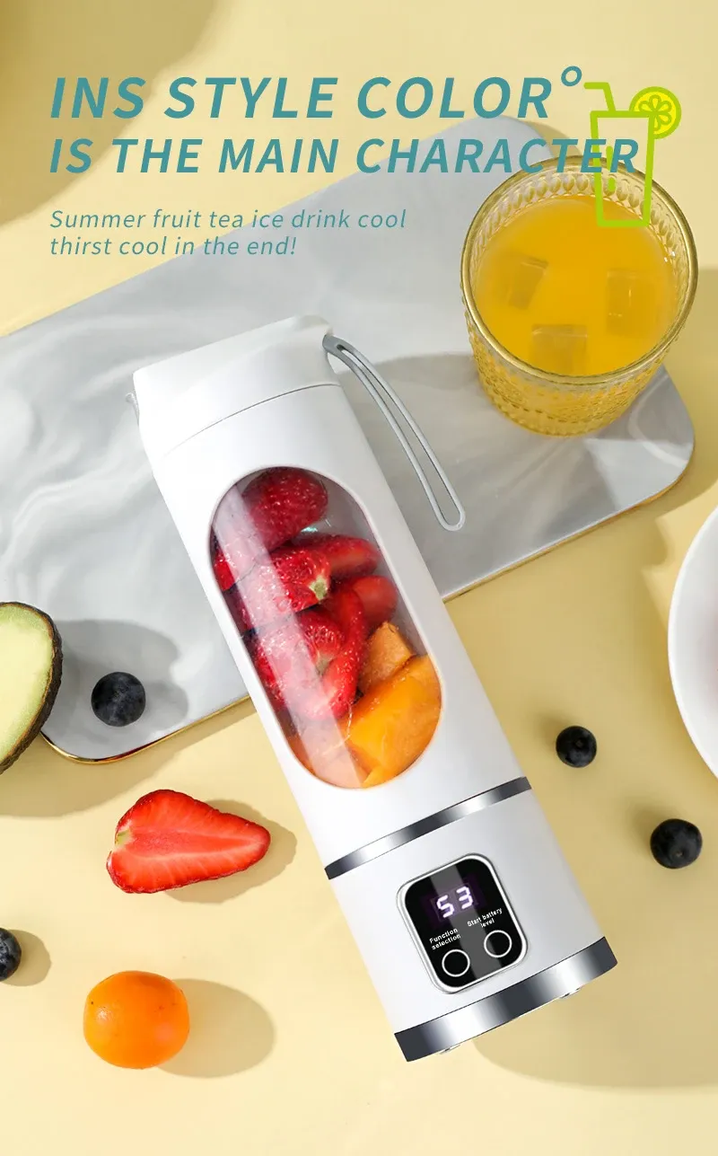 Portable 450ml Electric Juicer Blender with 10 Blades, USB Rechargeable, Ice Crusher for Smoothies & Fresh Juice - Ideal for Travel, Gym, and Home Use showcase 3