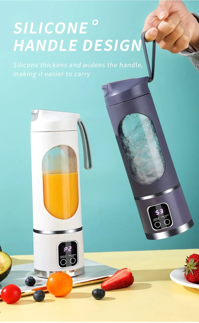 Portable 450ml Electric Juicer Blender with 10 Blades, USB Rechargeable, Ice Crusher for Smoothies & Fresh Juice - Ideal for Travel, Gym, and Home Use showcase 10