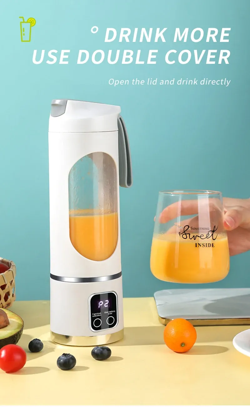 Portable 450ml Electric Juicer Blender with 10 Blades, USB Rechargeable, Ice Crusher for Smoothies & Fresh Juice - Ideal for Travel, Gym, and Home Use showcase 8