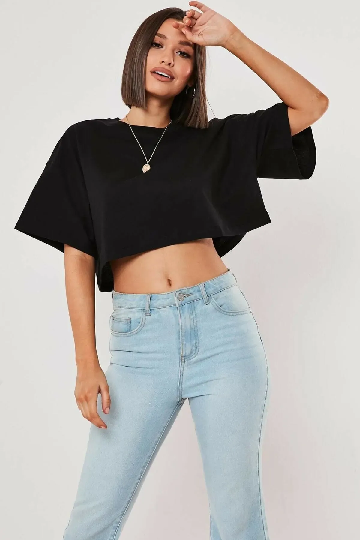 Women's Cotton Crop Top Short Sleeve Yoga Fitness T-Shirt - Loose Fit Gym Workout Shirt for Dance and Running showcase 4