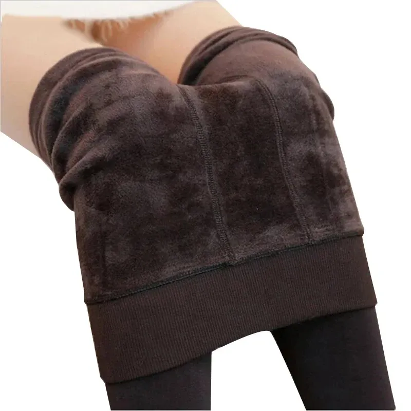 Plus Size Women's Warm Velvet Leggings - High Waist, Thick Winter Pants for Comfort and Style - Image 1