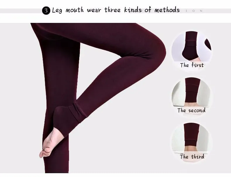 Plus Size Women's Warm Velvet Leggings - High Waist, Thick Winter Pants for Comfort and Style showcase 11