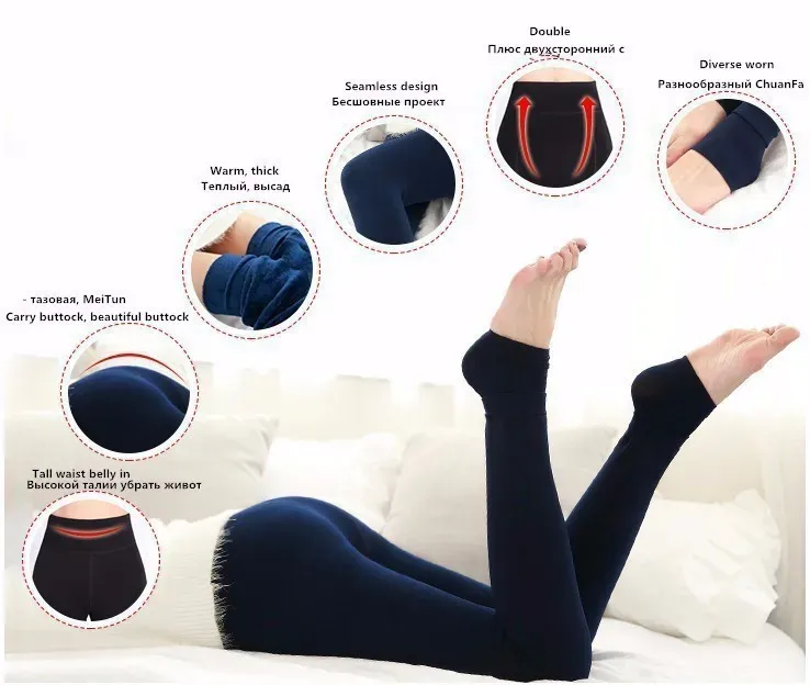 Plus Size Women's Warm Velvet Leggings - High Waist, Thick Winter Pants for Comfort and Style showcase 12