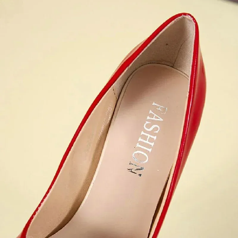 Women's Sexy Red Bottom High Heels Pumps - 12cm Stiletto Pointed Toe Wedding Dress Shoes, Available in Nude & Black showcase 25