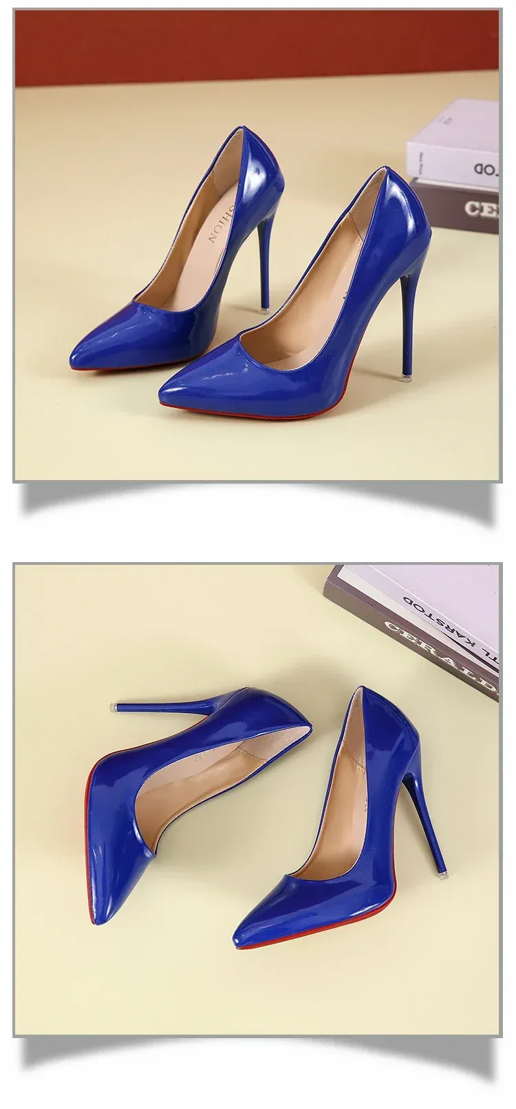 Women's Sexy Red Bottom High Heels Pumps - 12cm Stiletto Pointed Toe Wedding Dress Shoes, Available in Nude & Black showcase 20