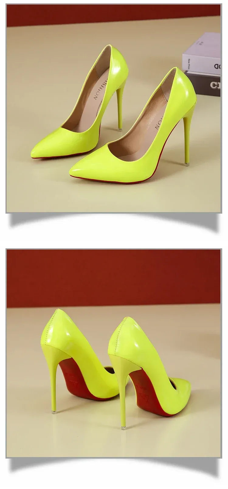 Women's Sexy Red Bottom High Heels Pumps - 12cm Stiletto Pointed Toe Wedding Dress Shoes, Available in Nude & Black showcase 18
