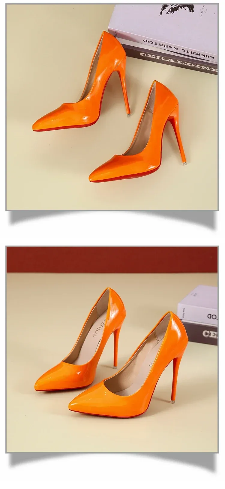 Women's Sexy Red Bottom High Heels Pumps - 12cm Stiletto Pointed Toe Wedding Dress Shoes, Available in Nude & Black showcase 19