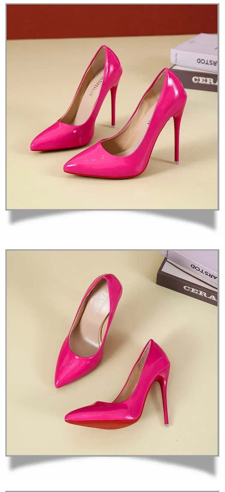 Women's Sexy Red Bottom High Heels Pumps - 12cm Stiletto Pointed Toe Wedding Dress Shoes, Available in Nude & Black showcase 16