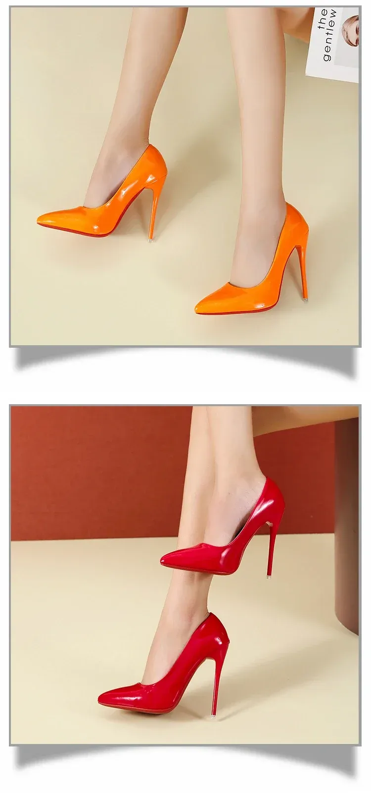 Women's Sexy Red Bottom High Heels Pumps - 12cm Stiletto Pointed Toe Wedding Dress Shoes, Available in Nude & Black showcase 7