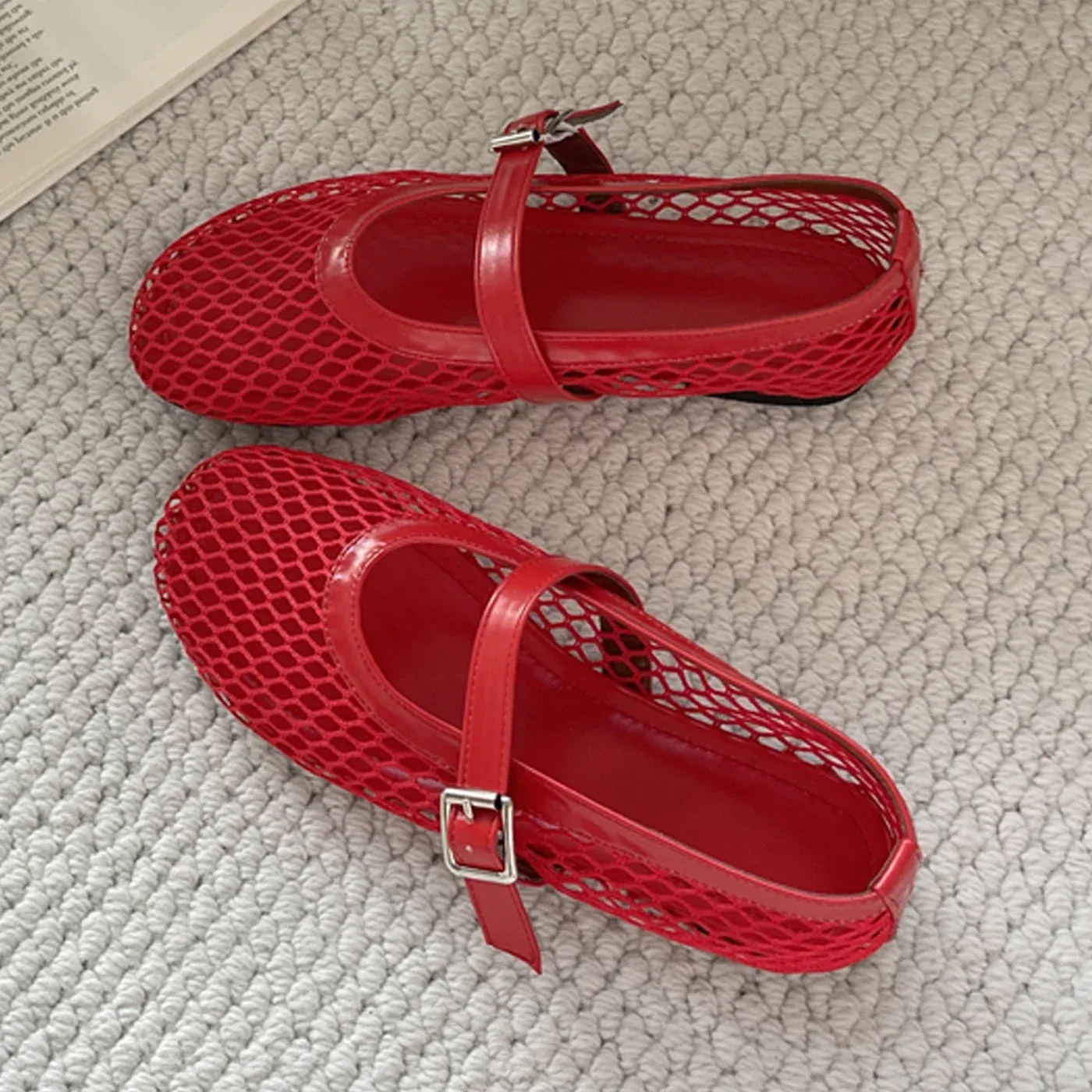 Eilyken Women's Summer Mesh Flat Sandals - Designer Casual Round Toe Buckle Strap Outdoor Dress Shoes - Image 2