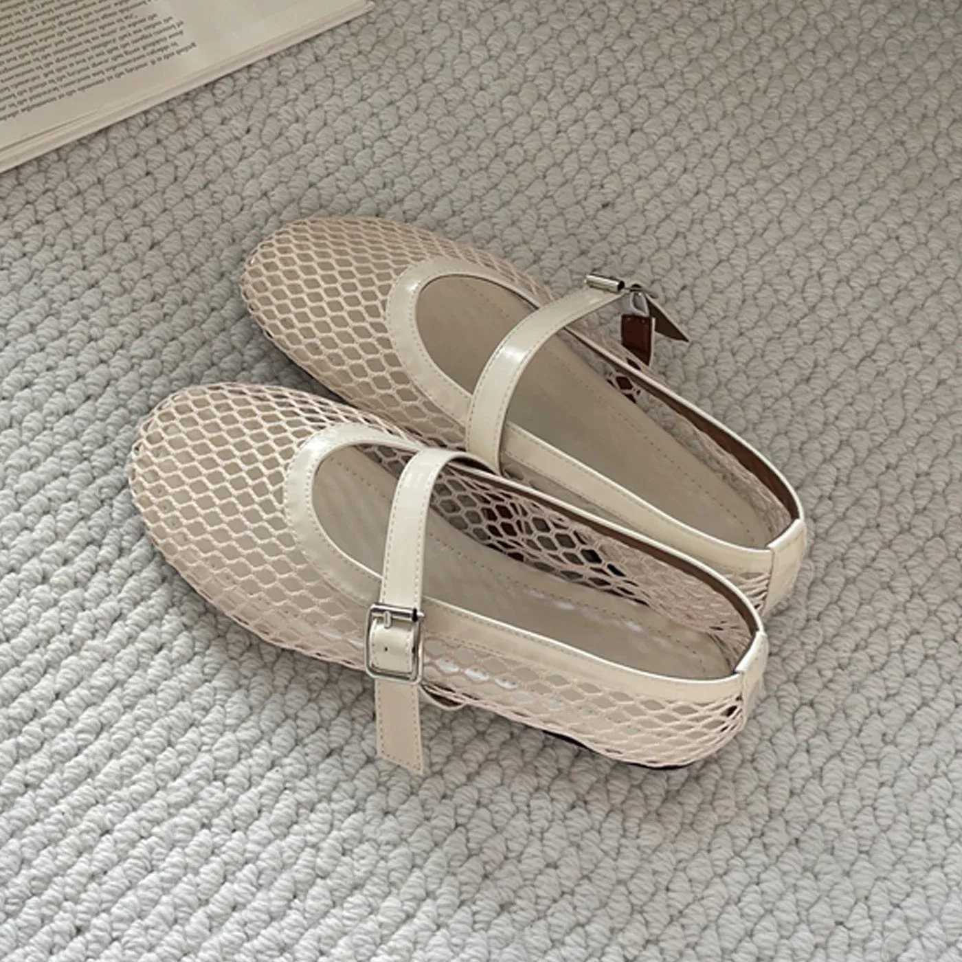 Eilyken Women's Summer Mesh Flat Sandals - Designer Casual Round Toe Buckle Strap Outdoor Dress Shoes - Image 3