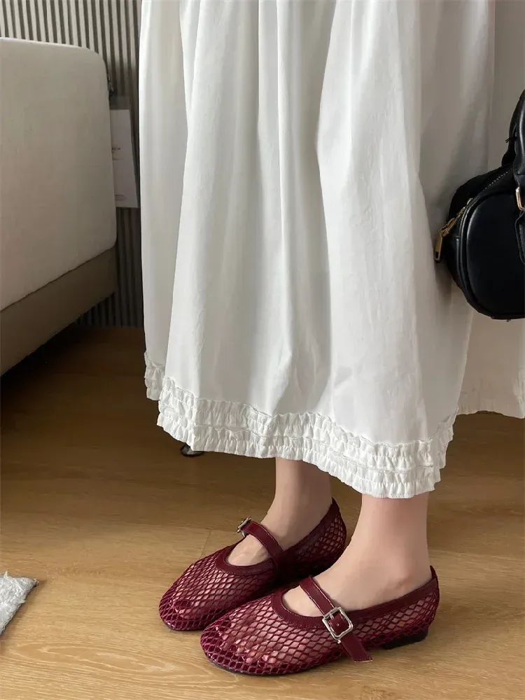 Eilyken Women's Summer Mesh Flat Sandals - Designer Casual Round Toe Buckle Strap Outdoor Dress Shoes showcase 1