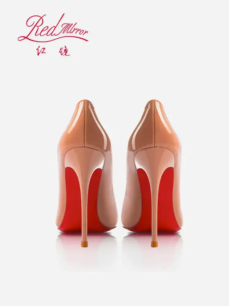 Elegant Women's Pointed Toe High Heel Pumps - Luxury Red Shiny Bottom Party Shoes for Ladies thumbnail 3