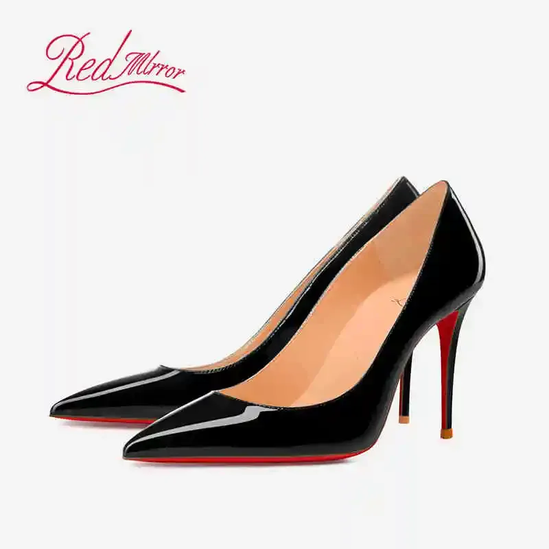 Elegant Women's Pointed Toe High Heel Pumps - Luxury Red Shiny Bottom Party Shoes for Ladies thumbnail 6