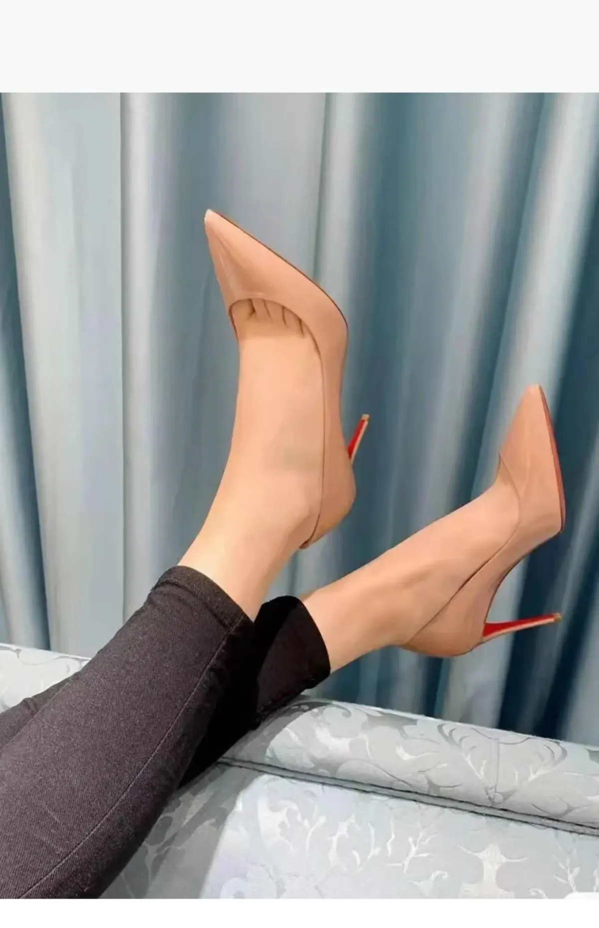 Elegant Women's Pointed Toe High Heel Pumps - Luxury Red Shiny Bottom Party Shoes for Ladies showcase 4