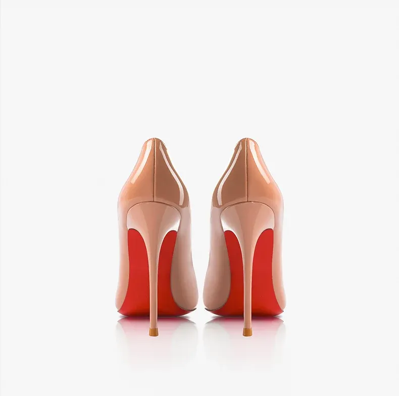 Elegant Women's Pointed Toe High Heel Pumps - Luxury Red Shiny Bottom Party Shoes for Ladies showcase 19