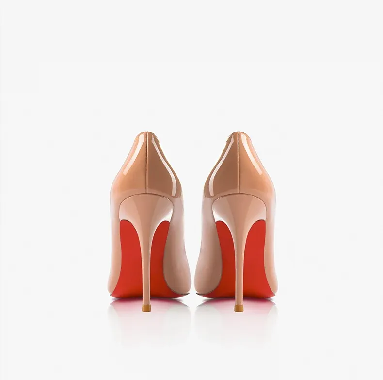 Elegant Women's Pointed Toe High Heel Pumps - Luxury Red Shiny Bottom Party Shoes for Ladies showcase 7
