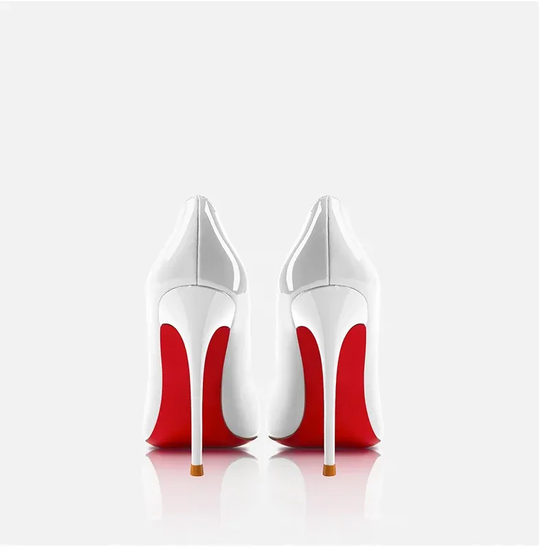 Elegant Women's Pointed Toe High Heel Pumps - Luxury Red Shiny Bottom Party Shoes for Ladies showcase 24