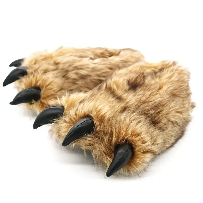 Women's Fluffy Cat Paw Slippers - Cozy Closed Heel Home Shoes, Warm Winter Slip-On Loafers with Animal Claw Design for Ultimate Comfort showcase 37