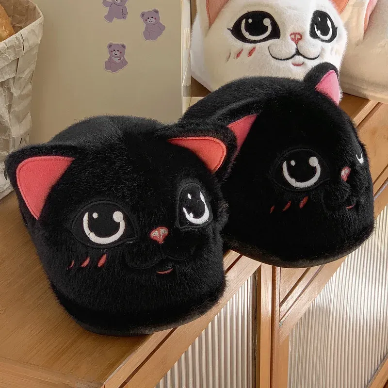 Women's Fluffy Cat Paw Slippers - Cozy Closed Heel Home Shoes, Warm Winter Slip-On Loafers with Animal Claw Design for Ultimate Comfort showcase 43